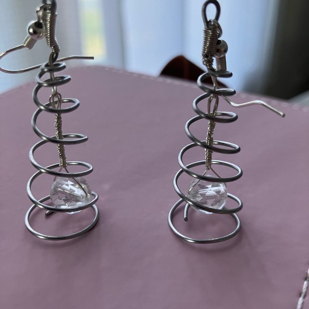 Handmade Christmas tree earrings